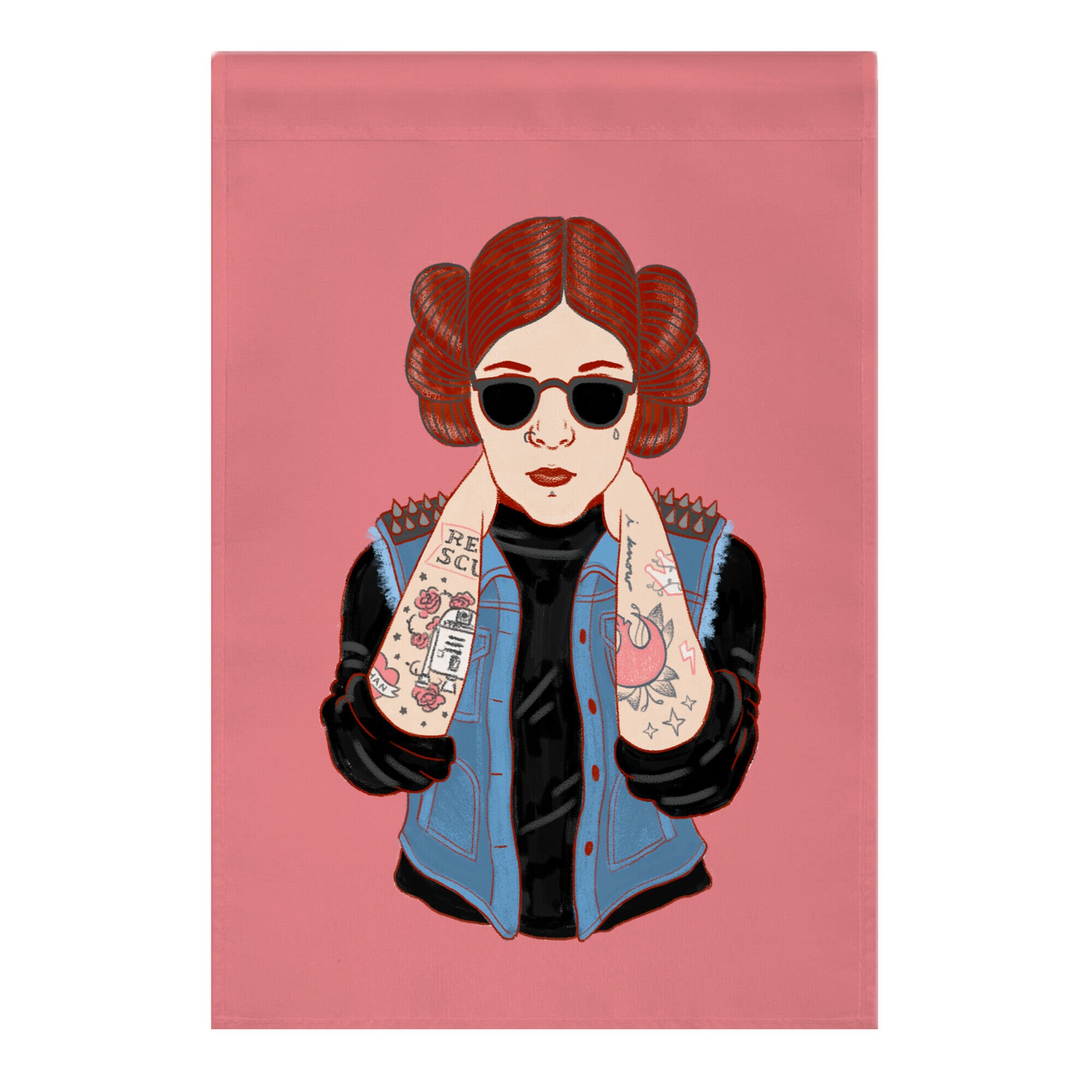 Punk Leia Parody Garden Flag